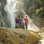 wir Vier, Kuang-Si Wasserfall, Luang Prabang
