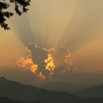 Sonnenuntergang, Wat auf dem Berg, Luang Prabang