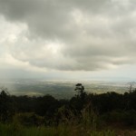 Blick herab auf Kampot  Schlechtwetter naht