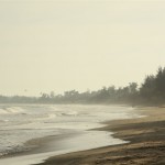 zwei Kite-Surfer am Horizont