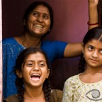 Mum and kids in Dharavi